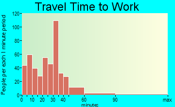 Northeast Comanche travel time to work - commute