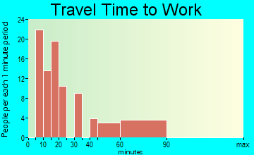 South Woodstock commuting: travel time to work