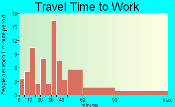 Rogersville commuting: travel time to work