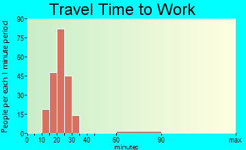Tildenville travel time to work