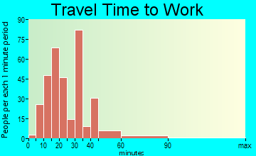 Virginia Gardens commuting: travel time to work