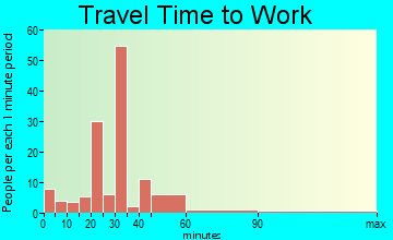 Hawaiian Acres commuting: travel time to work