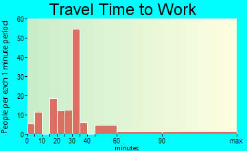 Pahoa commuting: travel time to work