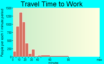 Idaho Falls commuting: travel time to work