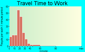 Warrensburg travel time to work - commute