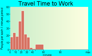 Bourbon travel time to work - commute