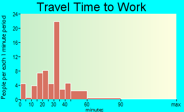 Greenville commuting: travel time to work