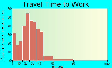 New Palestine travel time to work - commute