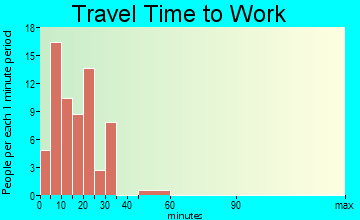 Shipshewana commuting: travel time to work