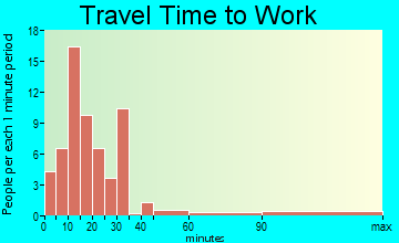 Town of Pines travel time to work