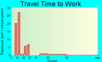Pine Knot commuting: travel time to work