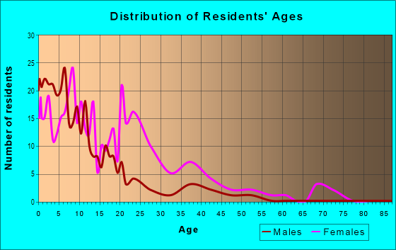 Age and Sex of Residents in Old Alabama Town in Montgomery, AL