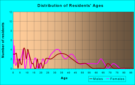 Age and Sex of Residents in Springwood Village in Tampa, FL