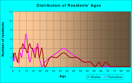 Age and Sex of Residents in Hillsboro Heights Map in Tampa, FL