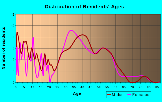 Age and Sex of Residents in Cheval West Village in Lutz, FL