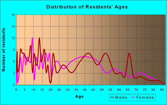 Age and Sex of Residents in East Ybor in Tampa, FL