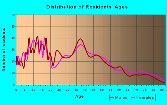 Age and Sex of Residents in Southeast Seminole Heights in Tampa, FL