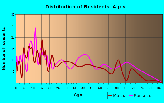 Age and Sex of Residents in 13th Street Heights in Saint Petersburg, FL