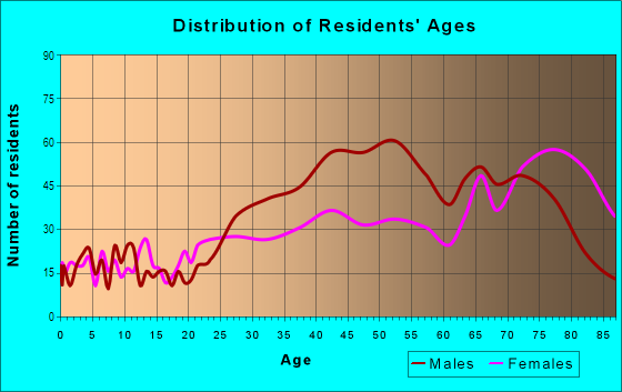 Age and Sex of Residents in Downtown in Saint Petersburg, FL