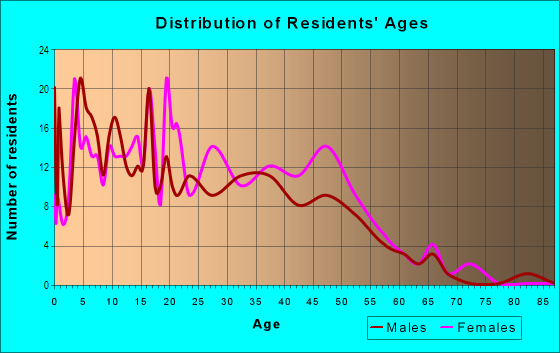 Age and Sex of Residents in Rio Grande Park in Orlando, FL