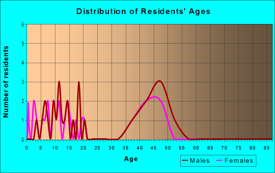Age and Sex of Residents in Tampa Downs in Tampa, FL