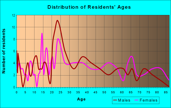 Age and Sex of Residents in Pleasant Street in Gainesville, FL