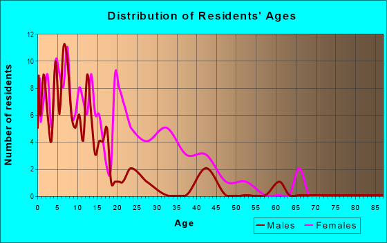 Age and Sex of Residents in Woodland Park in Gainesville, FL