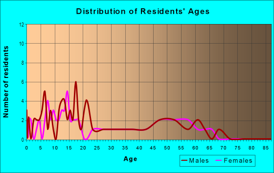 Age and Sex of Residents in Lakeland Hills in Lakeland, FL