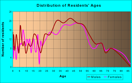 Age and Sex of Residents in Midtown in Key West, FL