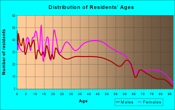 Age and Sex of Residents in Bayview Neighborhood Association in Saint Petersburg, FL