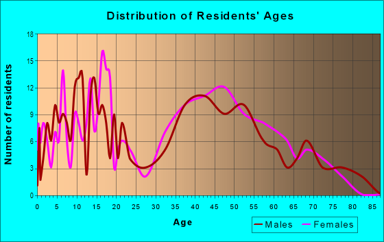 Age and Sex of Residents in Boca Ciega Ridge in Seminole, FL