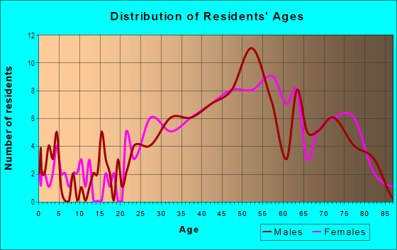 Age and Sex of Residents in Pass-a-Grille Beach in Saint Petersburg, FL