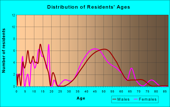 Age and Sex of Residents in Turtle Creek in Oldsmar, FL