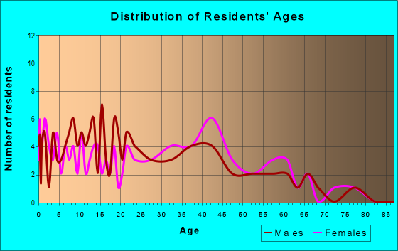Age and Sex of Residents in Brooks in Des Moines, IA