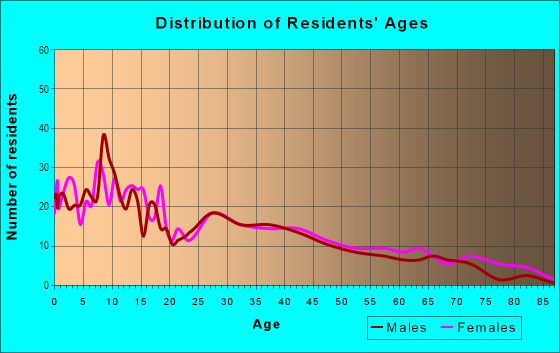 Age and Sex of Residents in King-irving Park in Des Moines, IA
