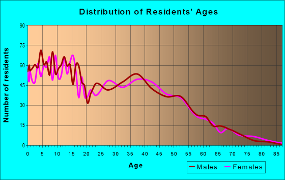 Age and Sex of Residents in Bicentennial Neighborhood Coalition in Glendale, AZ