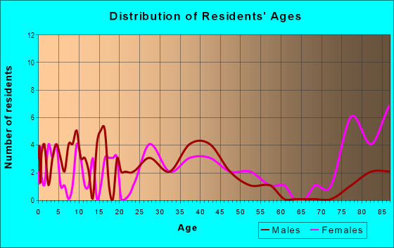 Age and Sex of Residents in Downtown in South Holland, IL