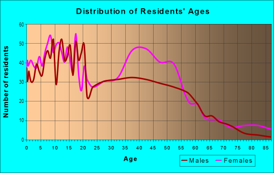 Age and Sex of Residents in Chateaux in Country Club Hills, IL
