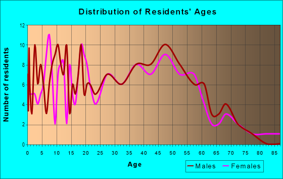 Age and Sex of Residents in Old Town District in Algonquin, IL