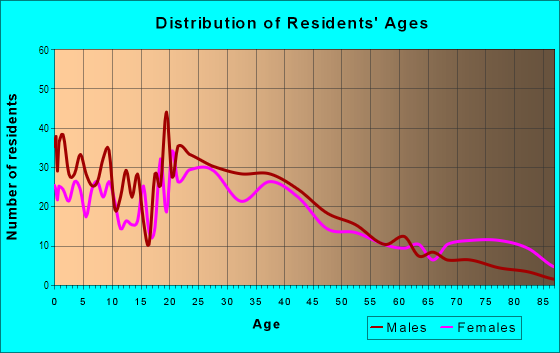 Age and Sex of Residents in Downtown in Kankakee, IL