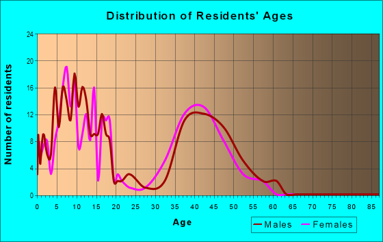 Age and Sex of Residents in Rawson Bridge in Cary, IL