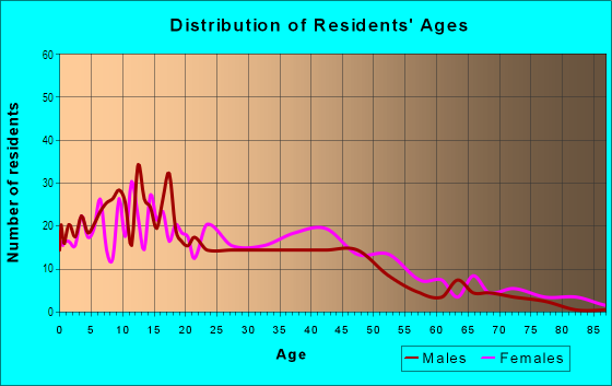 Age and Sex of Residents in East Bluff United in Peoria, IL