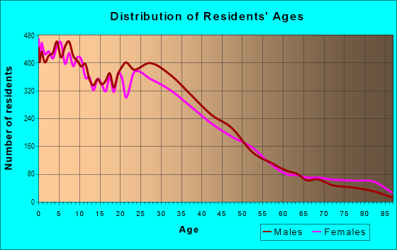 Age and Sex of Residents in Gage Park in Chicago, IL