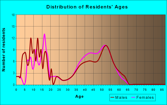 Age and Sex of Residents in Huntington Hill in Naperville, IL