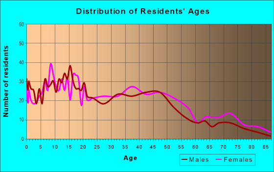Age and Sex of Residents in Washington Avenue Historic District in Evansville, IN