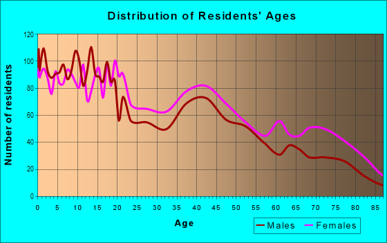 Age and Sex of Residents in Northeast in Kansas City, KS