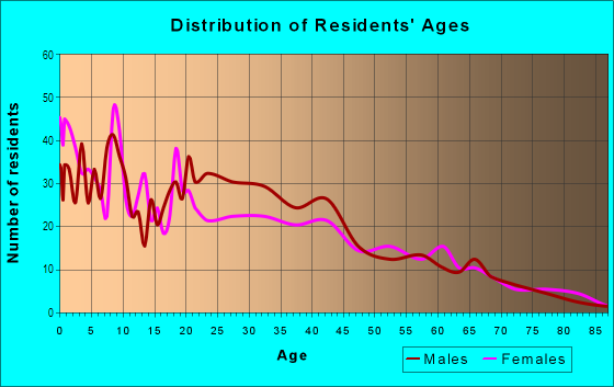 Age and Sex of Residents in Armourdale in Kansas City, KS