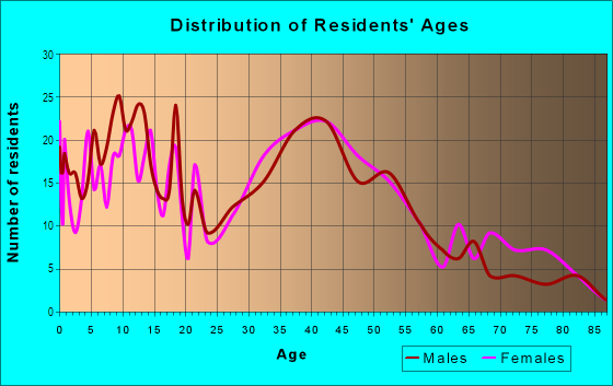 Age and Sex of Residents in Georgetown in Hyde Park, MA