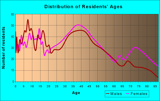 Age and Sex of Residents in Stony Brook in Hyde Park, MA