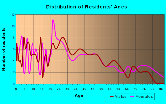 Age and Sex of Residents in Prichard-Pleasant Street in Fitchburg, MA
